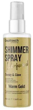 Depiltouch, Шиммер-спрей для тела парфюмированный с гиалуроновой кислотой, оттенок теплое золото, 100 мл