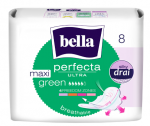 BELLA, Супертонкие женские гигиенические впитывающие прокладки, Perfecta Ultra Maxi Green, (16 шт/упак)