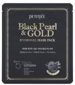 Petitfee, Маска гидрогелевая для лица с золотом и черным жемчугом, 32 г