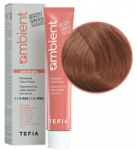 TEFIA, AMBIENT, Перманентная крем-краска №9/360, очень светлый блондин золотисто-махагоновый для седых волос, 60 мл 