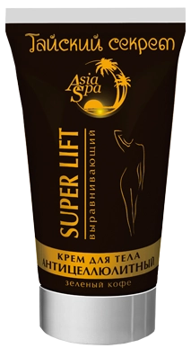ASIA SPA, Тайский секрет, Крем для тела Зеленый кофе, антицеллюлитный выравнивающий «SUPER LIFT», 150 мл
