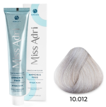 ADRICOCO, Miss Adri Brazilian Elixir, Ammonia free, Крем-краска для волос, №10.012, Платиновый блонд прозрачный пепельный перламутр, 100 мл