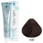 ADRICOCO, Miss Adri Brazilian Elixir, Ammonia free, Крем-краска для волос, №6.82, Темный блонд коричневый фиолетовый, 100 мл
