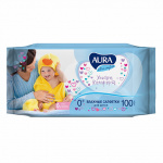 AURA, Салфетки влажные детские Ultra Comfort, Алоэ, (100 шт/упак)