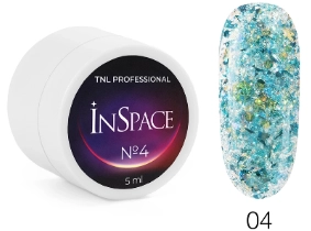 TNL, Гель для дизайна InSpace, светоотражающий с голографическим глиттером №04 - космический аватар, 5 мл