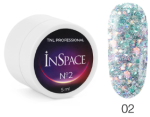 TNL, Гель для дизайна InSpace, светоотражающий с голографическим глиттером №02, голографические кристаллы, 5 мл
