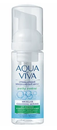 ROMAX, AQUA VIVA, Очищающий мицеллярный мусс для жирной и комбинированной кожи, 150 мл