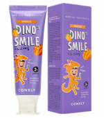 CONSLY, DINO's SMILE, Детская гелевая зубная паста  c ксилитом и вкусом манго, 60г