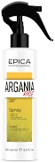 EPICA, Argania Rise, ORGANIC, Спрей для придания блеска волосам, с комплексом масел арганы, персика, иланг-иланг и экстрактом корня женьшеня, 250 мл