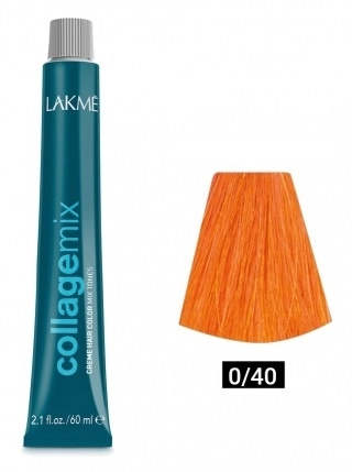 LAKMÉ, COLLAGE MIX, Корректирующая крем-краска для волос №0/40, Оранжевый микстон, 60 мл