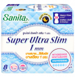 SANITA, Super UltraSlim, Ночные мягкие ультратонкие (1мм) супервпитывающие гигиенические прокладки, 29см, (8шт/упак)