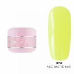 IRISK, ABC, Гель для моделирования ногтей №51 Pastel Yellow (Color Limited collection), 15 мл