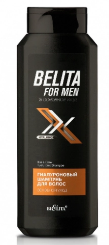 BIELITA, FOR MEN, Гиалуроновый шампунь для волос, Основной уход, 400 мл