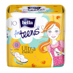 BELLA, Супертонкие женские гигиенические впитывающие ароматизированные прокладки, Ultra energy, for teens (10 шт/упак)