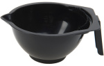 DEWAL, Чаша для краски, черная, с ручкой, носиком и расческой на бортике, с резинкой на дне 300 мл, T-1265