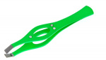 METZGER, Пинцет прямой зеленый со стразами PT-213 (2)-GN 