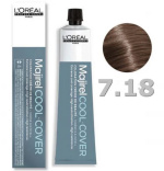 L'OREAL PROFESSIONNEL, MAJIREL COOL COVER, Краска для волос №7.18, блондин пепельный мокка, 50 мл