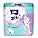 BELLA, Супертонкие женские гигиенические впитывающие прокладки, Ultra sensitive, for teens (10 шт/упак)