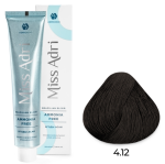 ADRICOCO, Miss Adri Brazilian Elixir, Ammonia free, Крем-краска для волос, №4.12, Коричневый пепельный перламутровый, 100 мл