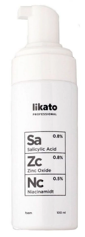 LIKATO PROFESSIONAL, Пенка с ниацинамидом, цинком и салициловой кислотой, 150 мл 