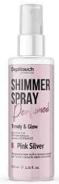 Depiltouch, Шиммер-спрей для тела парфюмированный с гиалуроновой кислотой, оттенок розовое серебро, 100 мл
