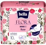 BELLA, Прокладки женские гигиенические впитывающие, bella FLORA Rose, с ароматом розы (10 шт/упак)
