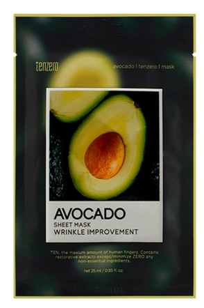 TENZERO, Тканевая маска с экстрактом авокадо, 25мл