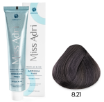 ADRICOCO, Miss Adri Brazilian Elixir, Ammonia free, Крем-краска для волос, №8.21, Светлый блонд фиолетовый пепельный, 100 мл