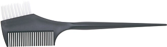 DEWAL, Кисть для окрашивания черная с расческой, с белой прямой щетиной, узкая 45 мм, JPP049-1 black