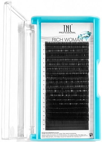 TNL, Ресницы на ленте Rich Woman 0.12, изгиб L, MIX №1 (7-15 мм), 20 линий