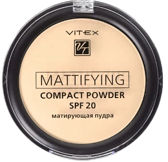BIELITA, VITEX, Пудра для лица матирующая компактная Mattifying compact powder SPF20 тон 04