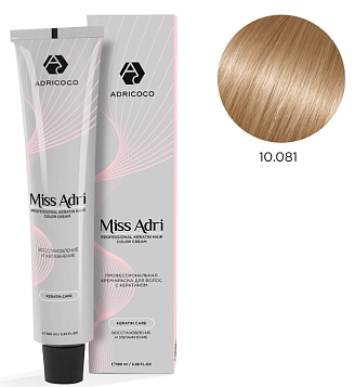 ADRICOCO, Miss Adri, Крем-краска для волос, №10.081, Платиновый блонд пастельный ледяной, 100 мл
