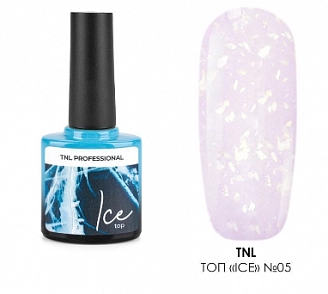 TNL, Закрепитель для гель-лака Ice Top №05 с прозрачной жемчужной слюдой, 10 мл