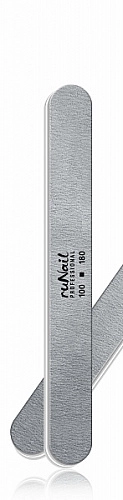 RUNAIL, Профессиональная пилка для искусственных ногтей, серая, закругленная, 100/180