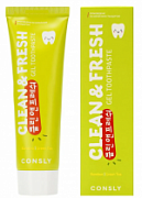 CONSLY, Clean&Fresh, Гелевая зубная паста, укрепляющая с экстрактами мёда и лемонграсса, 105 г