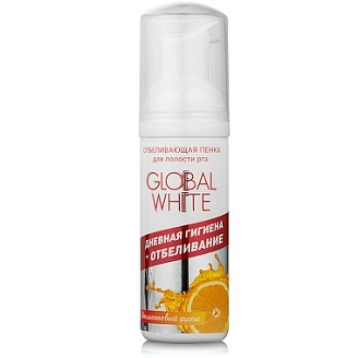 GLOBAL WHITE, Пенка отбеливающая для полости рта, Апельсиновый фреш, 50 мл