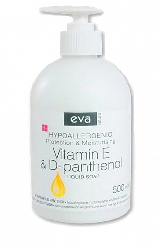 EVA, HERBAL GARDEN, Жидкое гипоаллергенное крем-мыло для рук, Витамин Е и D-пантенол, 500 мл