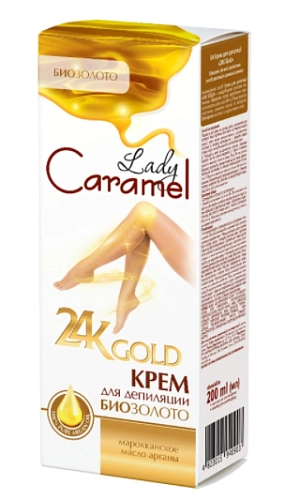 LADY CARAMEL, Крем для депиляции 24K GOLD, 200мл
