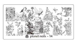 PLANET NAILS, Пластина для Stamping Nail Art, №14