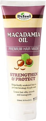 DIFEEL, Macadamia Oil Premium Hair Mask 8 oz, Премиальная маска для волос с маслом макадамии, 236 мл