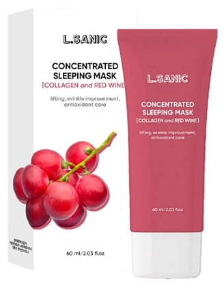 L.SANIC, Концентрированная ночная маска с коллагеном и красным вином, 60 мл