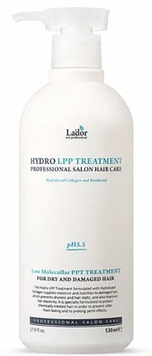 LA’DOR, Hydro LPP Treatment, Увлажняющая маска для сухих и поврежденных волос, 530 мл