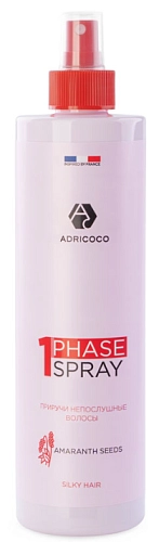 ADRICOCO, Однофазный спрей для легкого расчесывания с протеинами семян амаранта, 500 мл