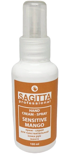 SAGITTA, MANGO SENSITIVE HAND CREAM-SPRAY, Крем-спрей для чувствительной кожи рук, МАНГО, 100 мл.