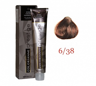 BRELIL PROFESSIONAL, COLORIANNE PRESTIGE, Краска для волос №6/38, темный шоколадный блонд, 100 мл