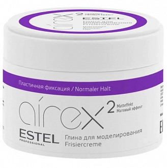 ESTEL PROFESSIONAL, AIREX, Глина для моделирования волос с матовым эффектом пластичной фиксации, 65 мл