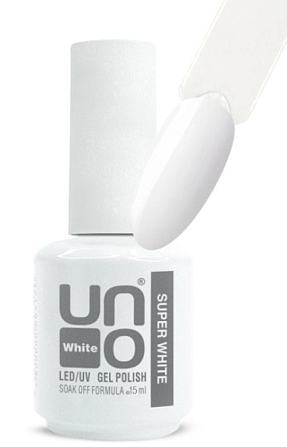 UNO, Гель-лак - Супер Белый - Super White, 15 мл.