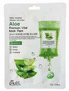 EKEL, Aloe Premium Vital Mask Pack, Антивозрастная тканевая маска для лица с экстрактом алоэ, 25 мл