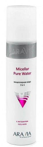 ARAVIA PROFESSIONAL, Мицеллярная вода 3 в 1 с экстрактом готу кола Micellar Pure Water, 250 мл