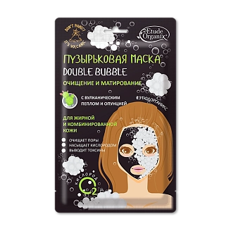 ETUDE ORGANIX, Пузырьковая маска Double bubble с вулканическим пеплом, 25 г